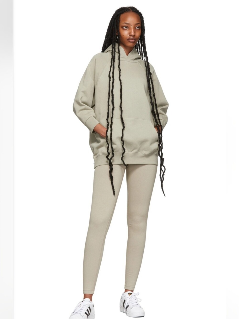 Essentials Sage Green Three-Quarter Sleeve '1977' Hoodie - Picture 3 of 11